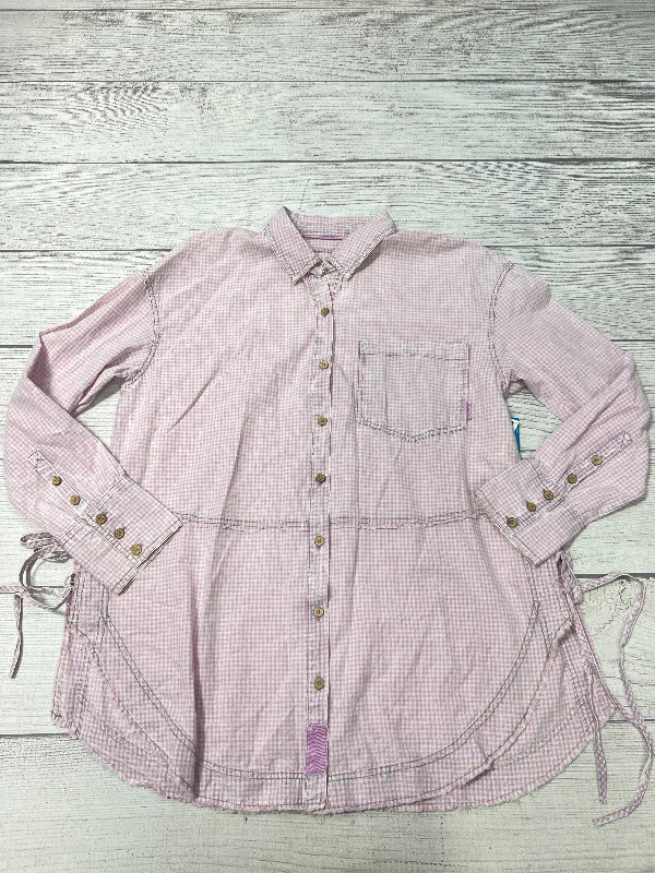 Women's Blouse with V-Shaped HemBlouse Long Sleeve By We The Free In Pink, Size: M