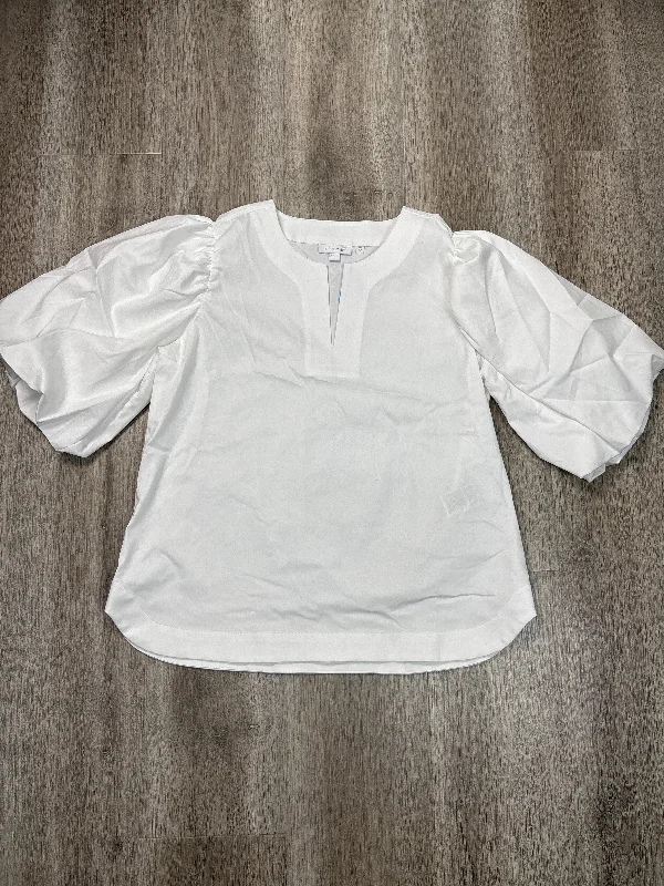 Women's Solid BlouseBlouse Short Sleeve By Chicos In White, Size: S