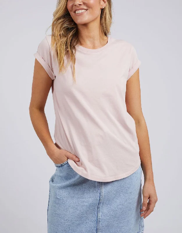 Women's Blouse with V-Shaped CollarManly Tee - Pink Lotus