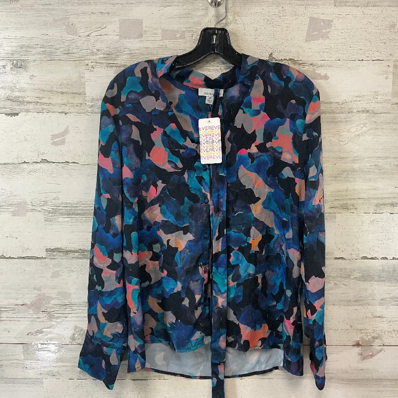 Women's Blouse with SleevelessBlouse Long Sleeve By Allison Joy In Blue, Size: M