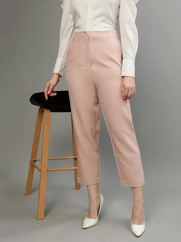 Women's Blouse with V-Shaped CollarCentre Stage Women Solid Slim Fit Trouser