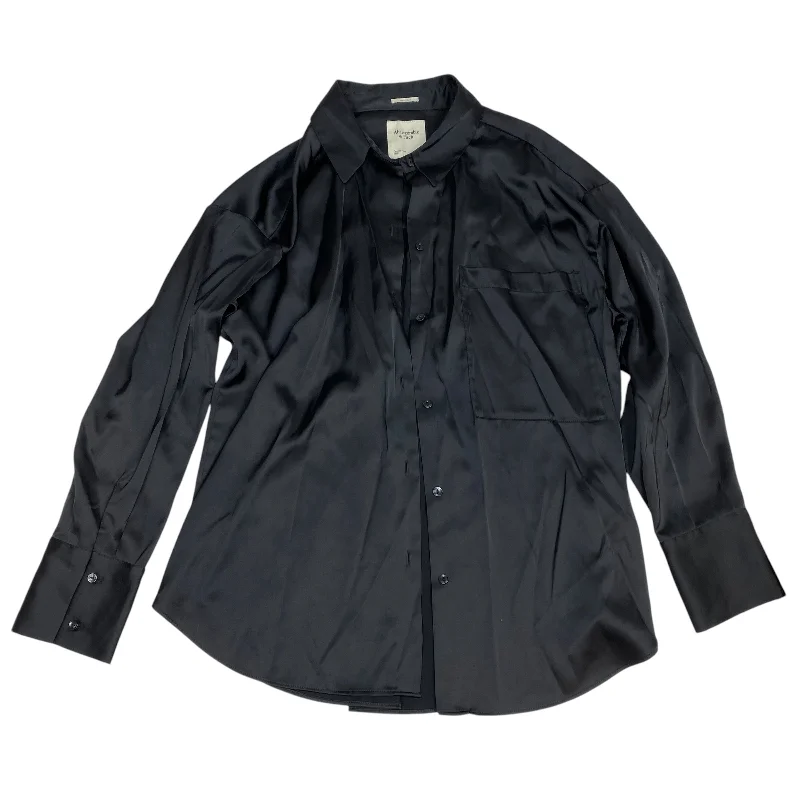 Women's Blouse with V-Shaped CollarBlouse Long Sleeve By Abercrombie And Fitch In Black, Size: M