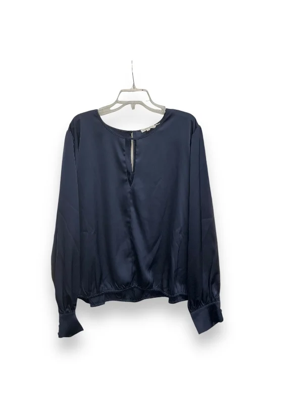 Women's Blouse with Collarless DesignBlouse Long Sleeve By Good American In Blue, Size: 4x