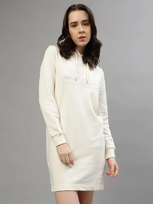 Women's Blouse with Gathered SleevesGant Women Embroidered Hooded Full Sleeves Winter Dress