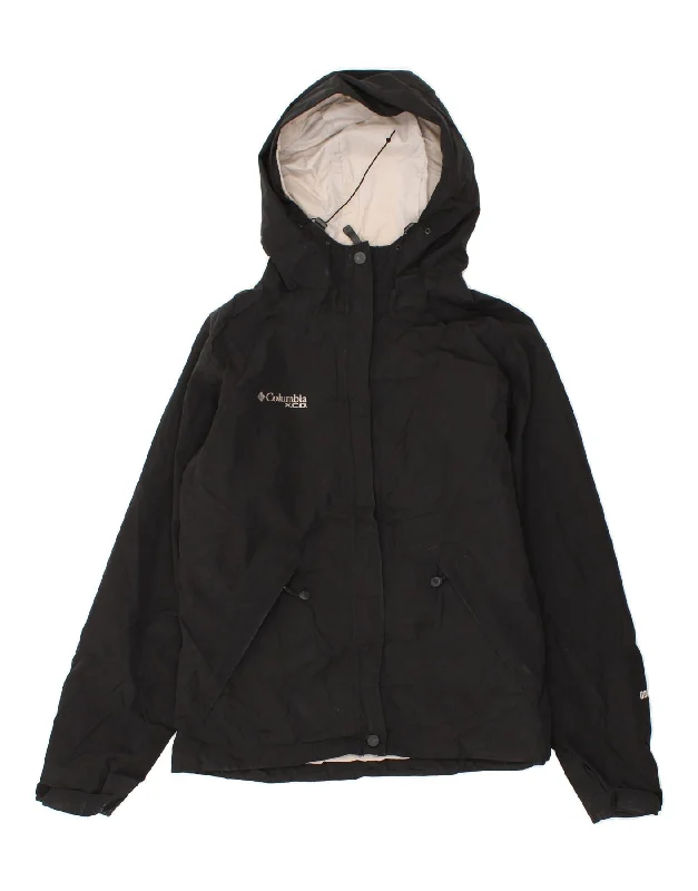 Women's Coats with SleevesCOLUMBIA Womens Hooded Windbreaker Jacket UK 14 Medium Black Polyester