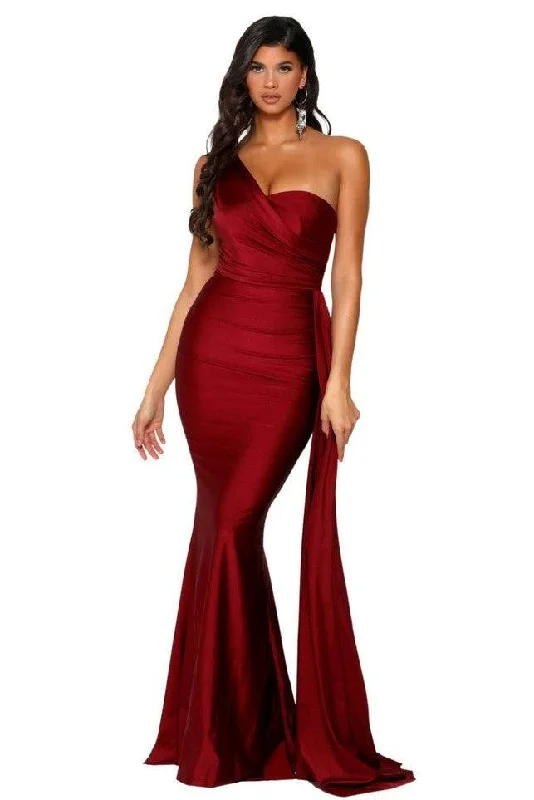 Women's Boat Collar DressesPortia & Scarlett PS6321 Gown - Deep Red