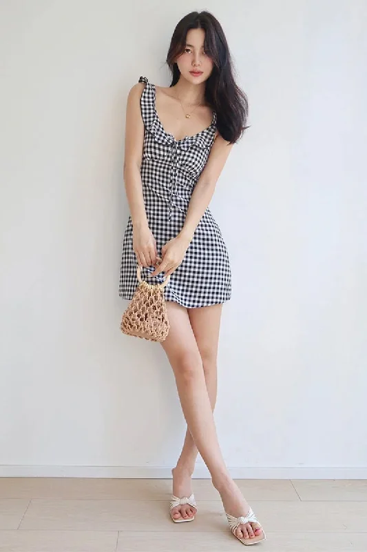 Women's Narrow Collar DressesKatherine Plaid Mini Dress