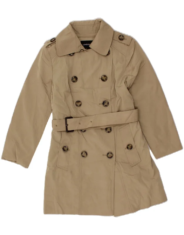 Women's Button-Up CoatsLONDON FOG Womens Pea Coat UK 6 XS Beige Polyester