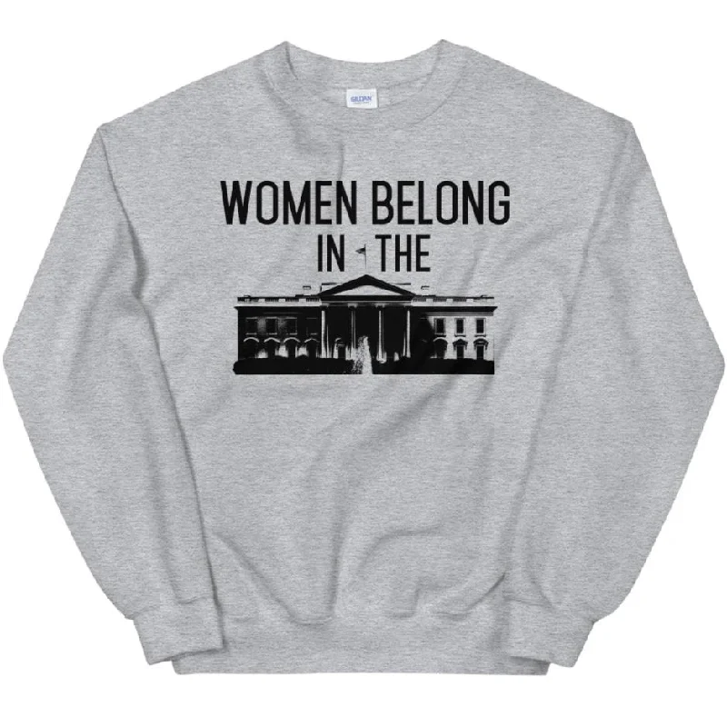 Women's Hooded Sweatshirts with Snap ButtonsWomen Belong In The White House -- Sweatshirt