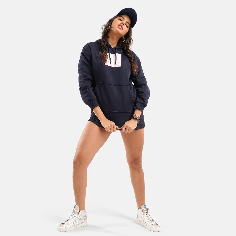 Women's Hooded Zip-Up SweatshirtsTokyo Long Fleece Hoodie in Navy