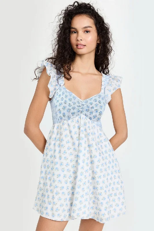 Women's Boat-Neck DressesVacay Floral Print Mini Dress