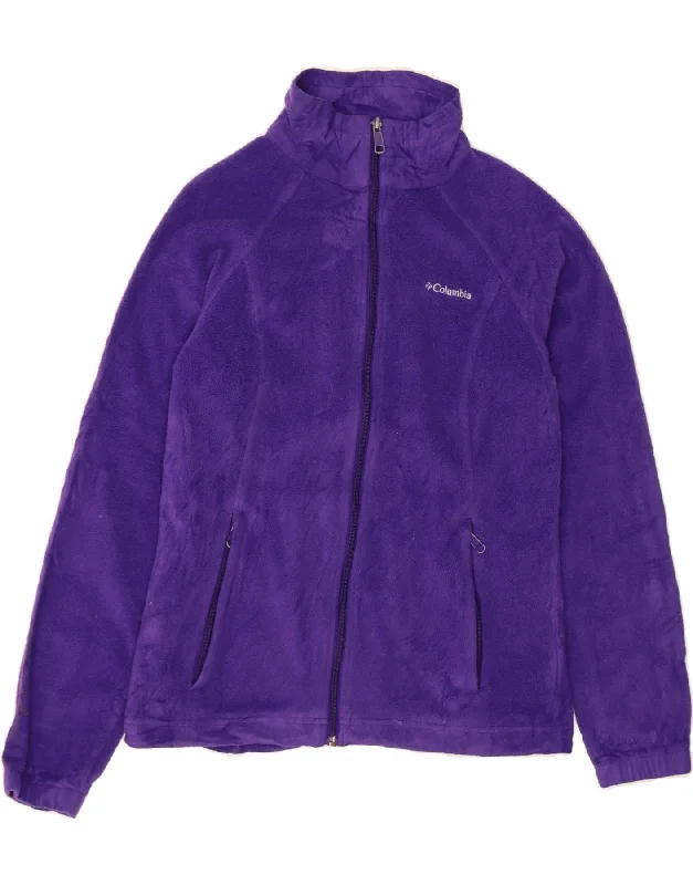 Women's Leather CoatsCOLUMBIA Womens Fleece Jacket UK 12 Medium Purple Polyester