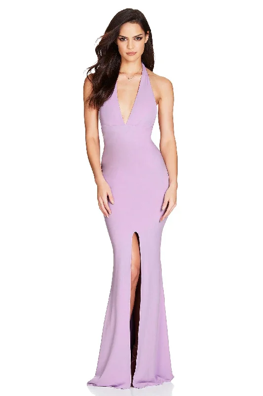 Women's Sweetheart-Neck DressesNookie Illegal Halter Gown - Lilac