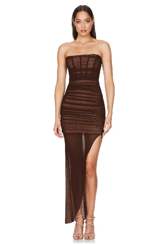 Women's Collarless DressesNookie Eden Gown - Chocolate