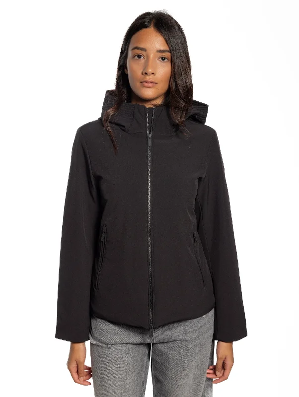 Women's Down CoatsParka Corto Antivento Nero