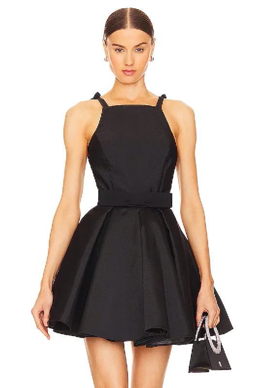 Women's Keyhole-Neck DressesKayce Tie-Shoulder Black Mini Dress