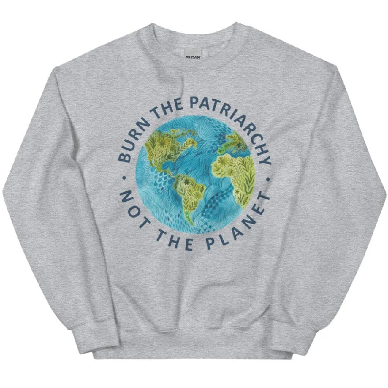 Women's Hooded Sweatshirts with Ribbed LiningBurn The Patriarchy Not The Planet -- Sweatshirt