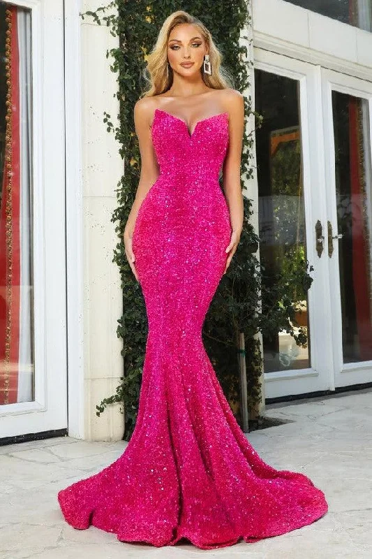 Women's Narrow-Neck DressesPortia & Scarlett PS21208 Gown - Hot Pink