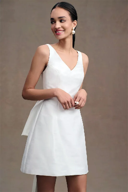 Women's Mandarin Collar DressesEverlasting Fantasy Satin Wedding Mini Dress