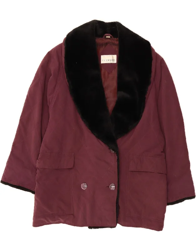 Women's Coats with HoodFOUR SEASONS Womens Double Breasted Blazer Jacket UK 16 Large  Maroon