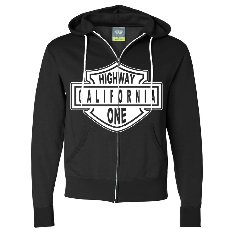 Women's Hooded Sweatshirts with Rayon LiningCalifornia Highway One Zip-Up Hoodie