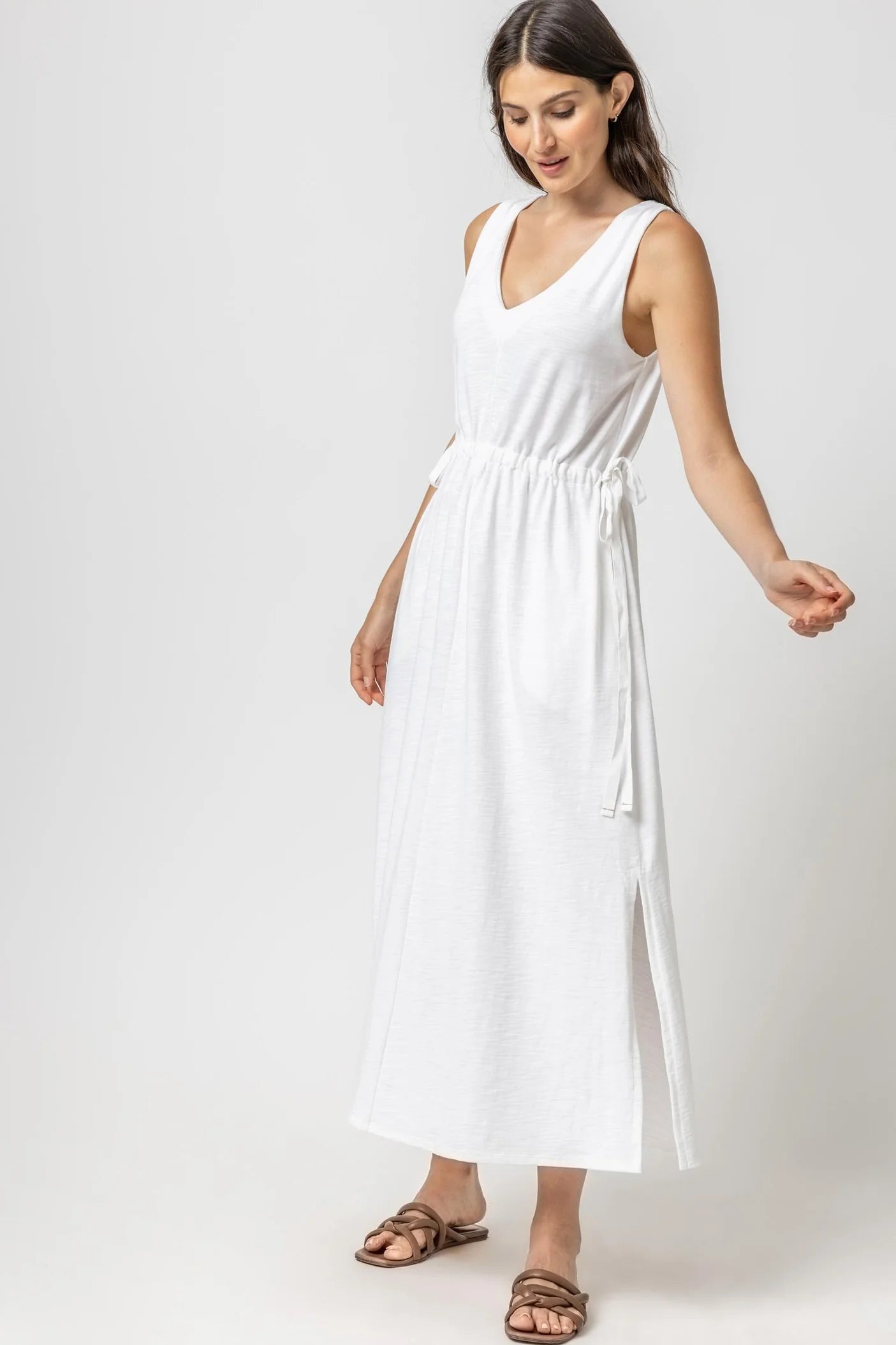 Women's Bodycon DressesDrawcord Waist Maxi Dress in White