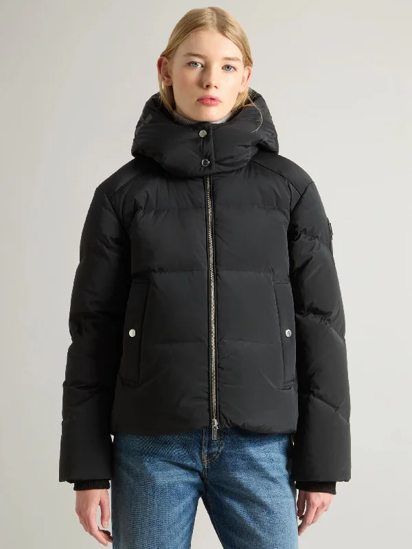 Women's Coats with ButtonsPiumino Corto Alsea con Cappuccio Staccabile Nero