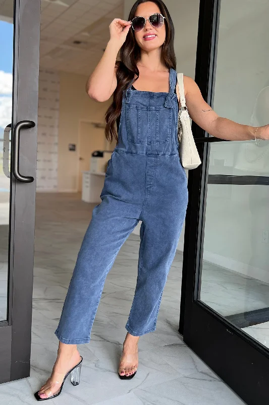 Women's Jumpsuits with Flared LegOsmond Knotted Strap Zenana Overalls (Blackberry)