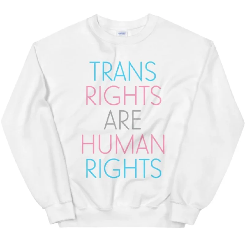 Women's Hooded Sweatshirts with Patch PocketsTrans Rights Are Human Rights -- Sweatshirt