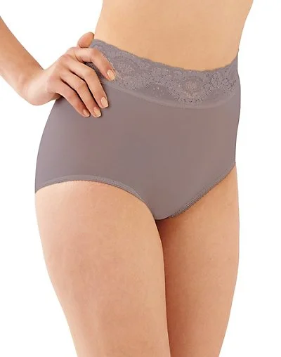 seamless lace hipster pantiesBali Lacy Skamp Brief Panty Warm Steel 1 & 3-Packs Sz 5 (Style 2744)