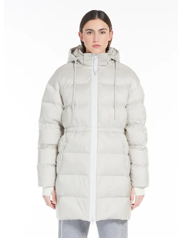 Women's Zip-Up CoatsPiumino in Tela di Nylon con Imbottitura in Luxepad Ghiaccio