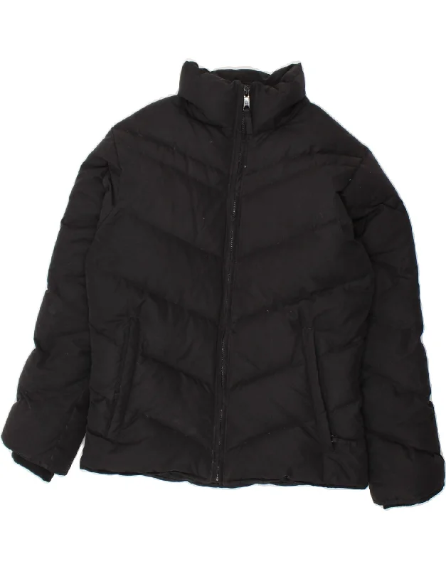 Women's Coats with Fur Trimmed CollarCOLUMBIA Womens Padded Jacket UK 10 Small Black Nylon