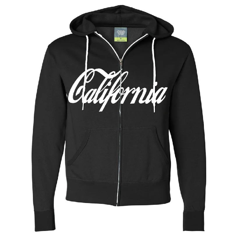 Women's Hooded Sweatshirts with Nylon LiningCalifornia Cola Zip-Up Hoodie