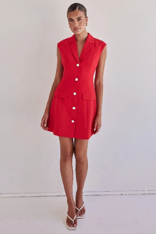 Women's Shirt Collar DressesDakoda Mini Dress (Red)