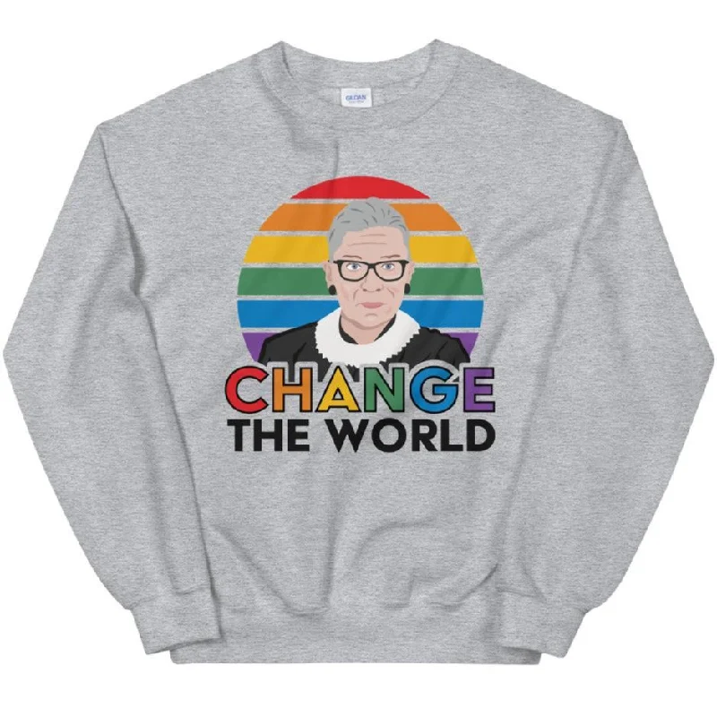 Women's Hooded Sweatshirts with Flap PocketsChange The World (Ruth Bader Ginsburg) -- Sweatshirt