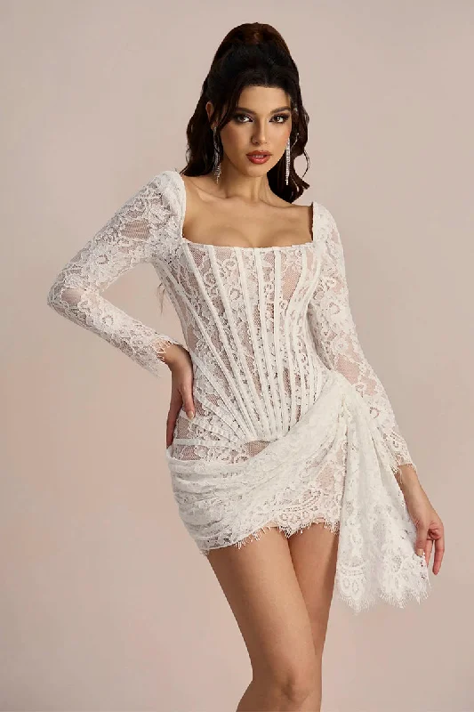 Women's Keyhole-Back DressesTangela Lace Corset Mini Dress