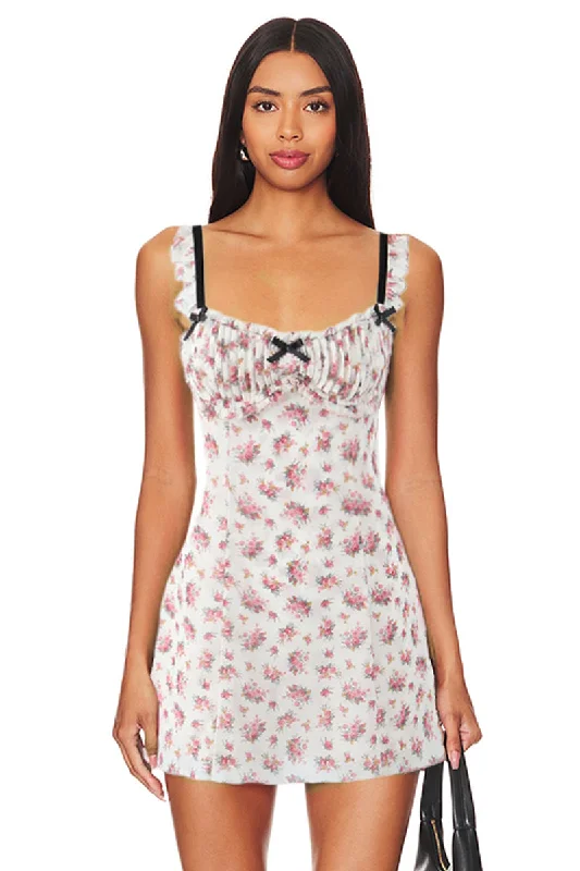 Women's Low Collar DressesStay Sultry Floral Print Mini Dress