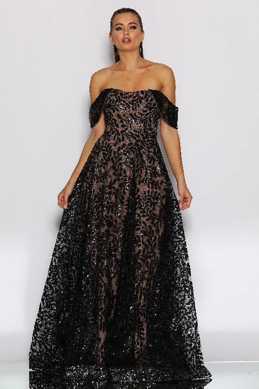 Women's Off-the-Shoulder DressesGemma Gown - Black/Nude