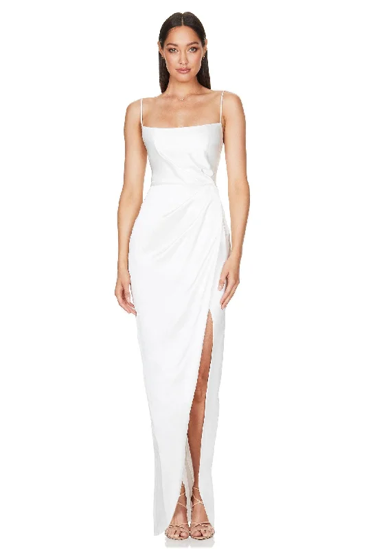 Women's Lapel Collar DressesNookie Amelia Gown - White