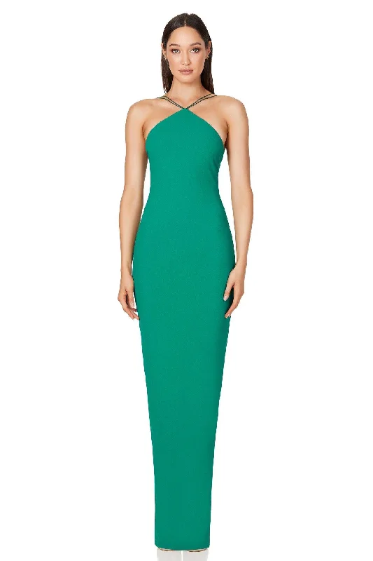 Women's U-Shaped-Neck DressesNookie Trinity Gown - Emerald