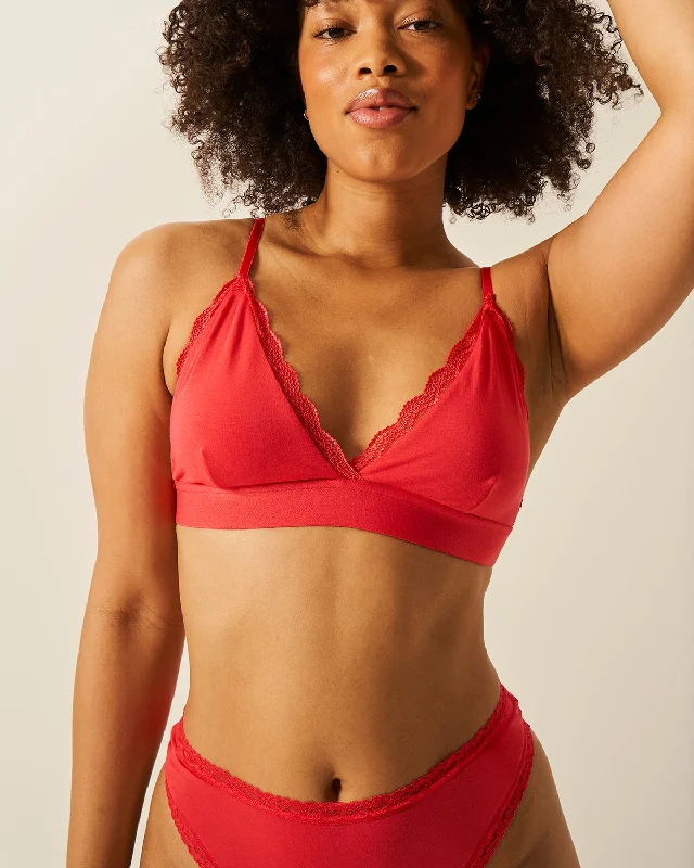 lace-embellished bralettesLace Bralette - Hibiscus