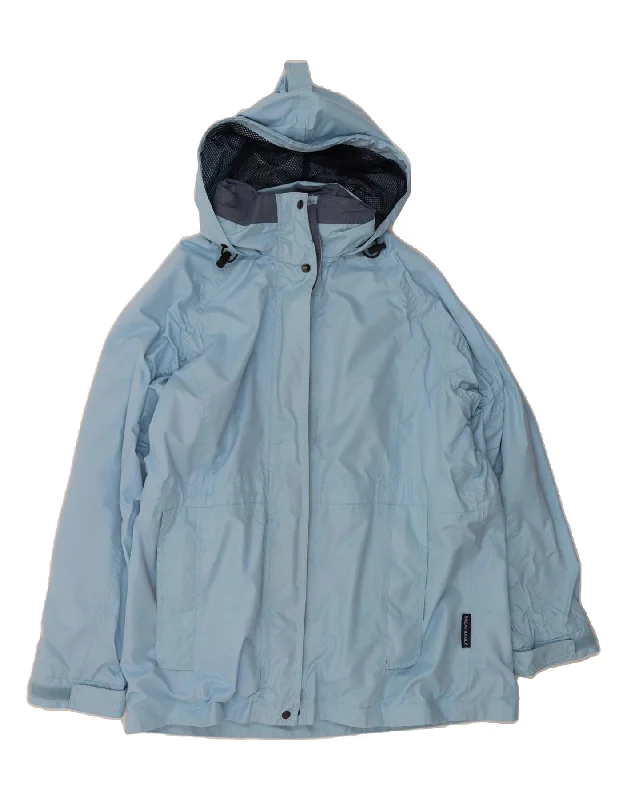 Women's Coats with Fur Trimmed HoodTARGET DRY Womens Hooded Rain Jacket UK 14 Large  Blue Polyester