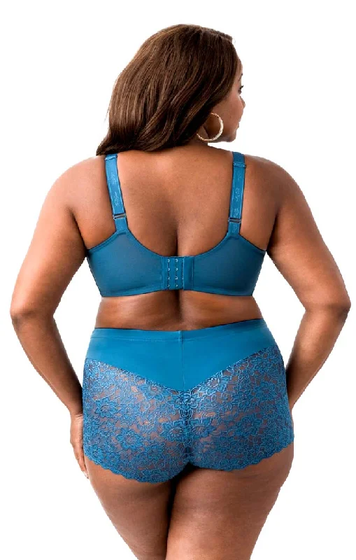 stretch lace bodystockingsLacey Curves Cheeky Panty 3311 Teal