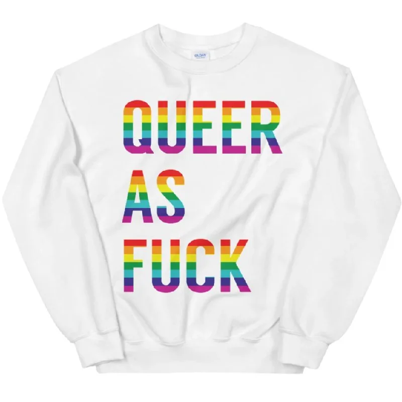 Women's Hooded Sweatshirts with Plaid LiningQueer As Fuck -- Sweatshirt