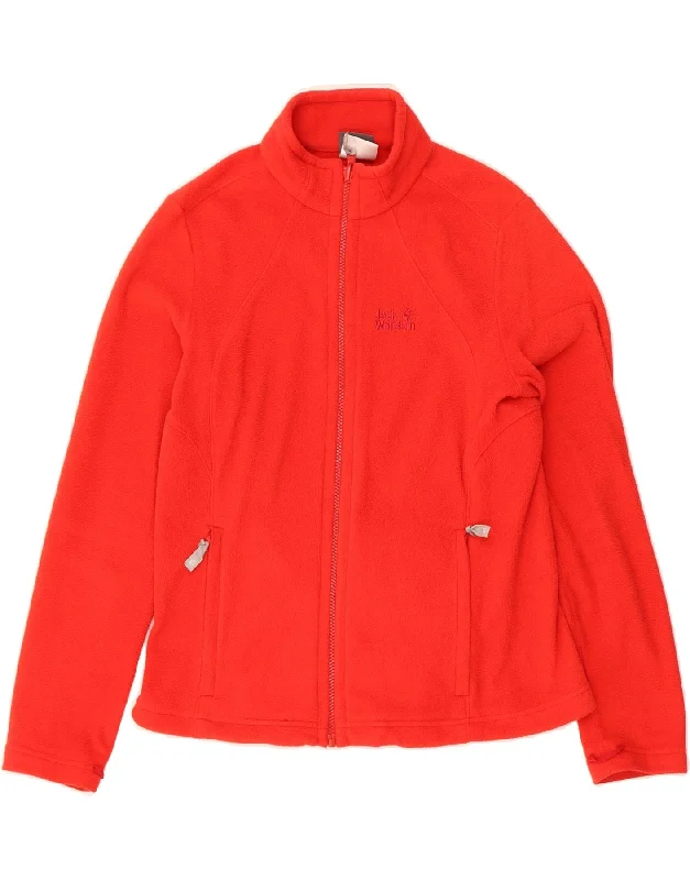 Women's Zip-Up CoatsJACK WOLFSKIN Womens Fleece Jacket UK 16 Large Orange Polyester