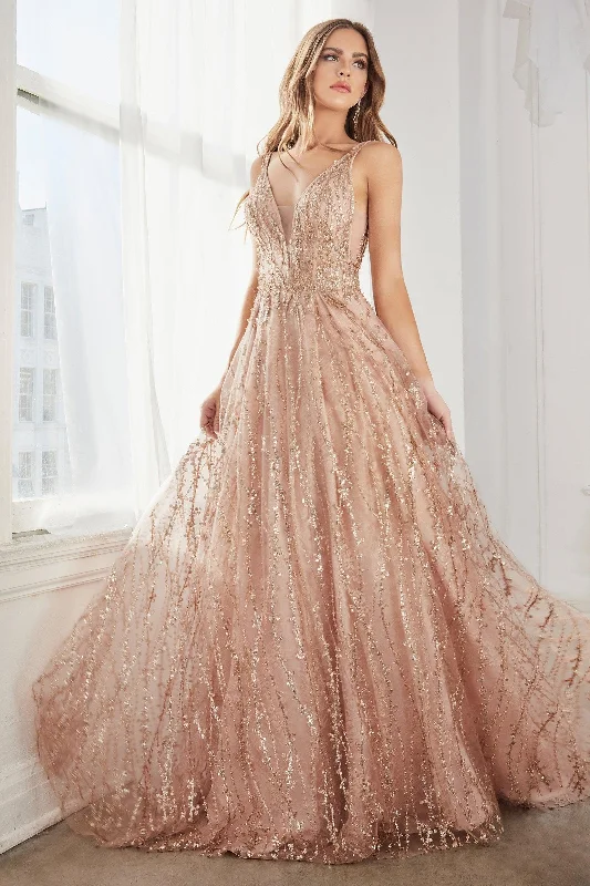 Women's Gathered DressesNala Glitter Gown - Rose Gown