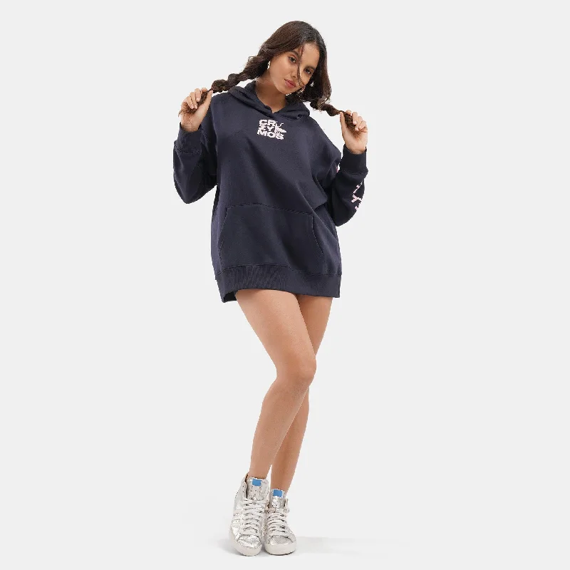 Women's Hooded Sweatshirts with PocketsBreathe and Buzz Regular Fleece Hoodie in Navy - Womens