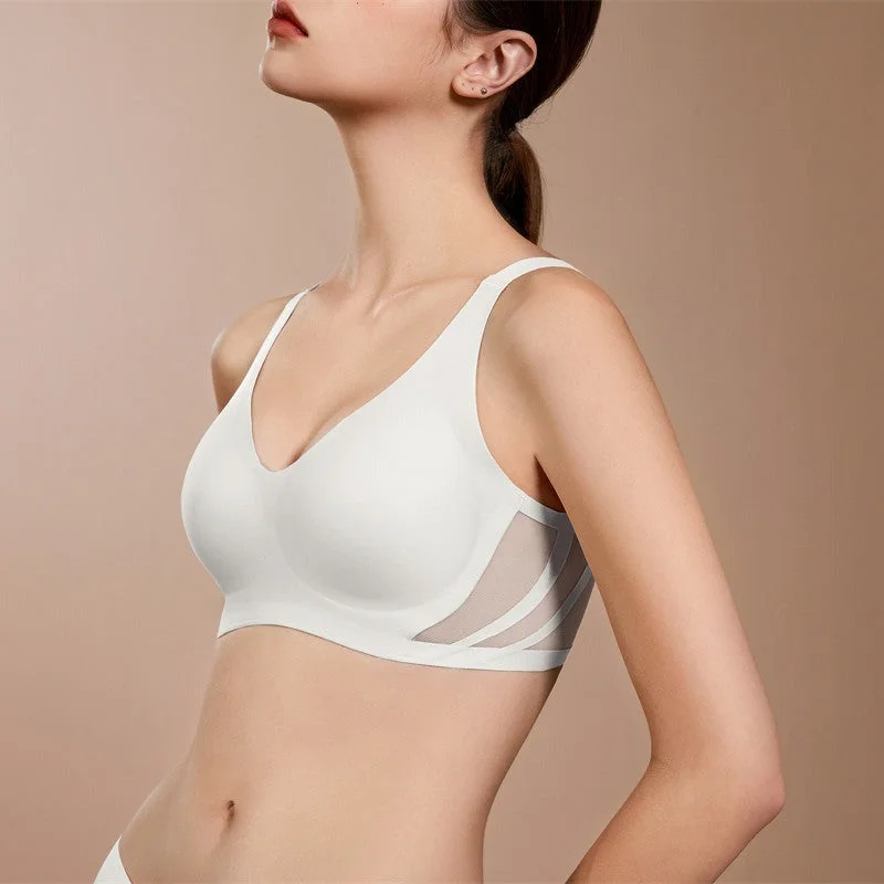 eco-friendly organic cotton lingerie setsFilhot™ Mesh Side V-Shape Design Seamless Bra Up To DDD Cup