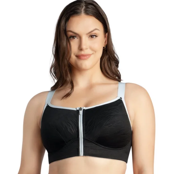 modal fiber high-waisted briefsWave Front Zipper Sports Bra P6052 Black