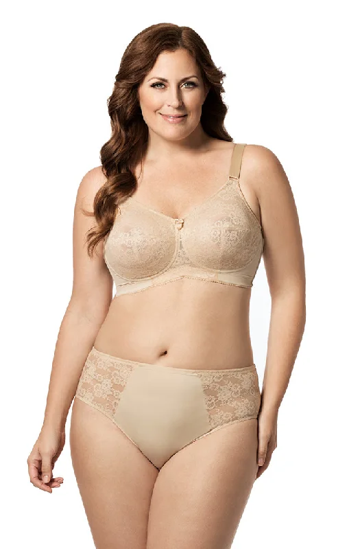 plus-size high-slit hipster pantiesMake It Lace Panty 3503 Beige